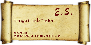 Ernyei Sándor névjegykártya
