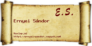 Ernyei Sándor névjegykártya
